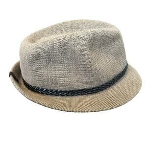 Rudsak Women's Tan Black Cuir Leather Structured Knit Sun Hats Size XS